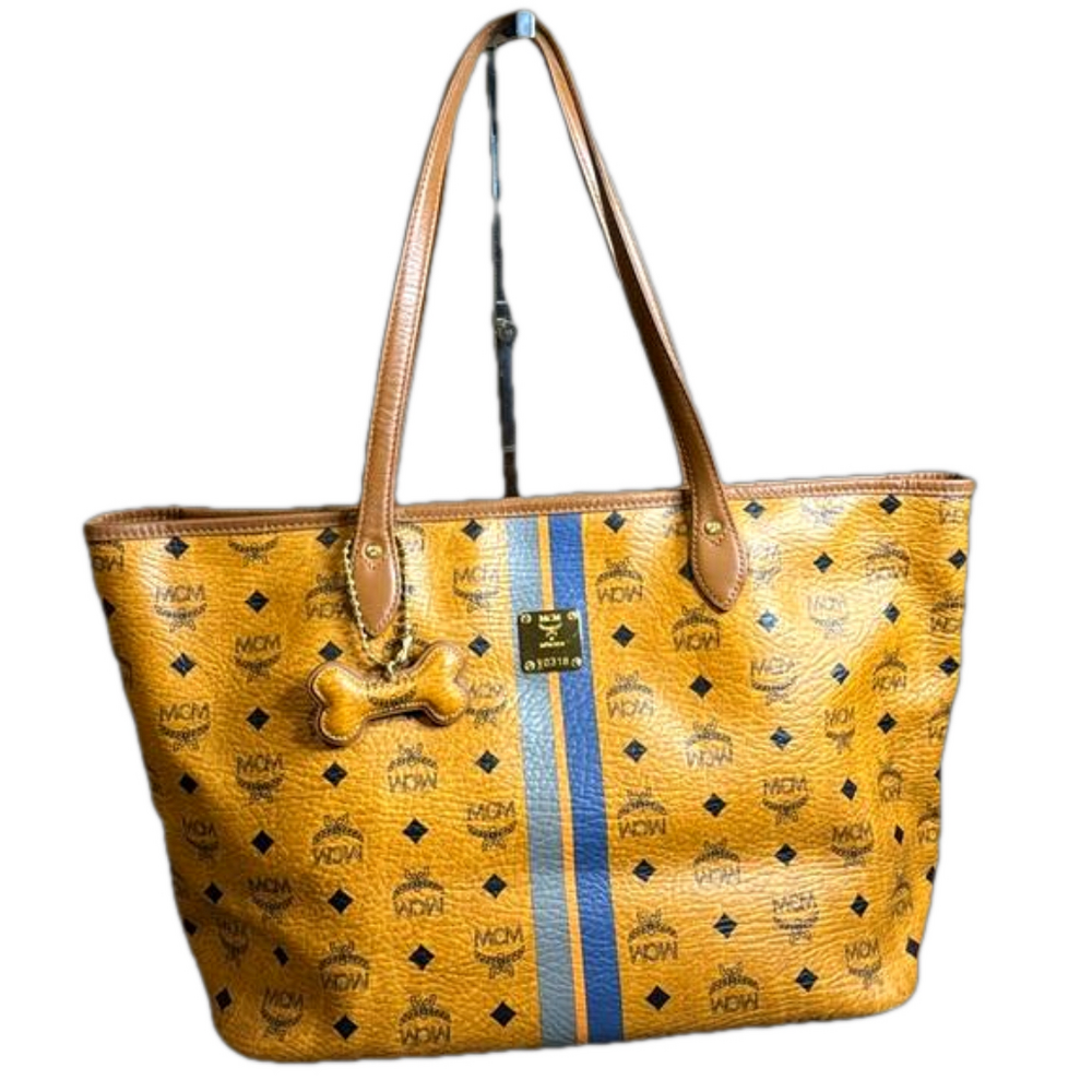 MCM Gold and Blue Tote Bag